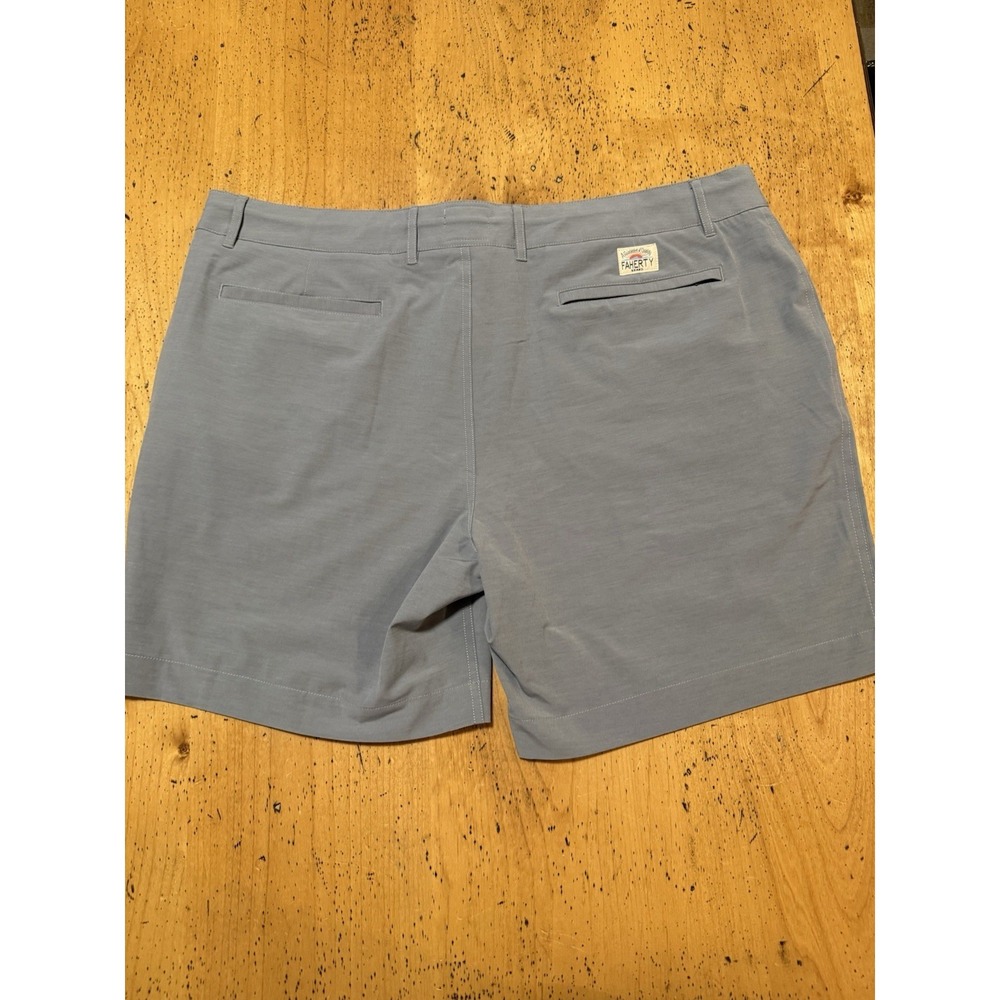 Faherty All Day Shorts Men's 40 Gray Chino Stretch Drawstring EUC 7inch Inseam